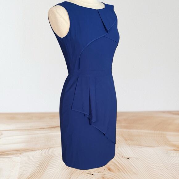 BCBG MaxAzria Sleeveless Siri Dress Sz 8 Blue Depth Bodycon Cocktail Event Party - Picture 5 of 10